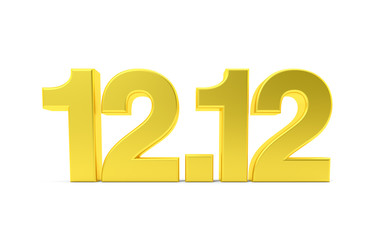 12.12 shopping day sale isolated on white background. 3d illustration.