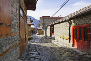 The old village of Chasers in the mountains of Azerbaijan. 