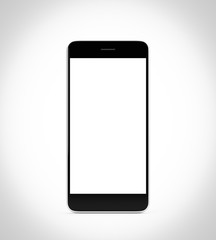 Smartphone with blank screen isolated on white background, 3d rendering