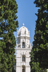 bell tower of the Jeronimos Monastery in Lisbon