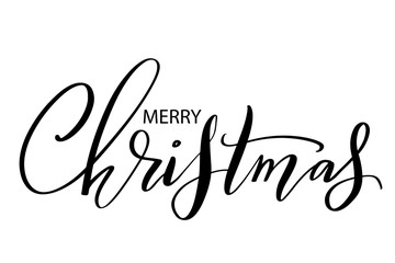 Vector hand drawn lettering phrases. Merry Christmas and Happy New Year
