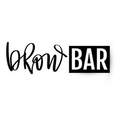 Brow bar logo. Vector Eyebrow calligraphy for beauty salon, brow bars