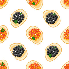 Caviar on a piece of bread pattern