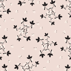 Fototapeta na wymiar Simple cute pattern in small-scale flowers. Shabby chic millefleurs. Floral seamless background for textile or book covers, manufacturing, wallpapers, print, gift wrap and scrapbooking.