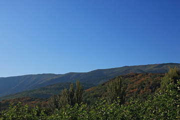 Mountain view a sunny summer day