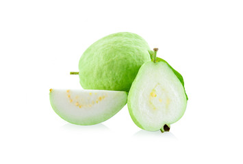 Fresh green guava isolated on a white background
