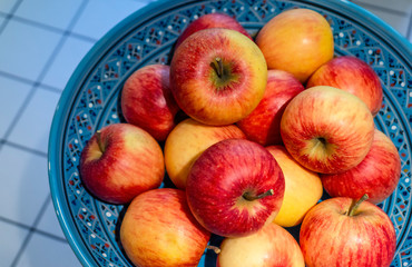Organic apples in a fruit bowl