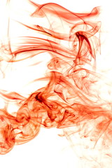Red smoke on white background