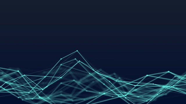Abstract background motion transformation of empty copy space with plexus pattern of future innovation technology digital business concept with line network for decentralize communication connection