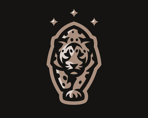 Leopard modern mascot logo, template design emblem for a sport and eSport team.