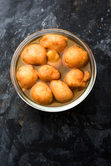 Kanji Vada / wada is a popular Rajasthani detoxifying dish consumed after over eating of sweets in Indian festival season. served in transparent Bowl or glass