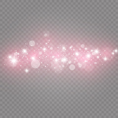 Confetti glittering wave. Vector golden sparkling comet tail on black background. - Vector