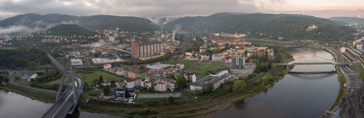 Panorama of Usti nad Labem - an industrial city in northern Bohemia