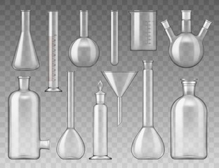 Laboratory flasks, test tubes and containers