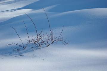 White snowdrifts in the Majella mountains, Abruzzo, Italy