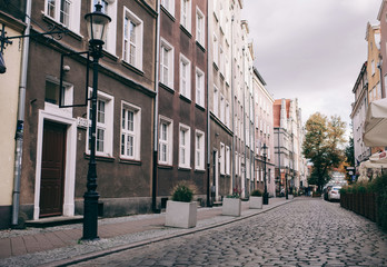 Obraz premium streets of the old town with cobblestones and medieval buildings