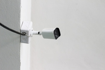 old cctv camera in building