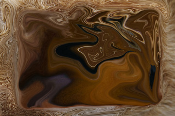 Brown chololate texure had been reflected in the mirror. Shiny surface. Wave natural bright backgroud.