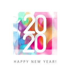 happy new year 2020.  2020 New Year on colorful background