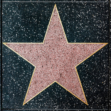 The empty star on the sidewalk of Hollywood Boulevard Walk of fames.