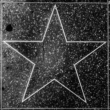 The Empty Star On The Sidewalk Of Hollywood Boulevard Walk Of Fames.