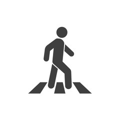 man crosswalk vector icon