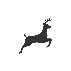silhouette of a deer on white background