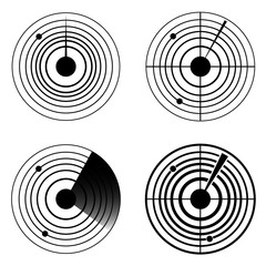 Radar icons. Sonar sound 