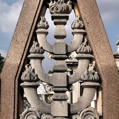 Menorah at Milan Monumental Cemetery