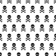 Seamless pattern with skull and crossbones.
