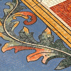 Milan mosaic. Italy landmark.
