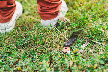 Lost keys in the grass