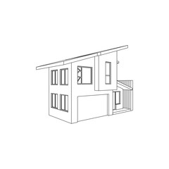Asimetric Modern Architectural isolated house
