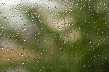Rain drops on car window