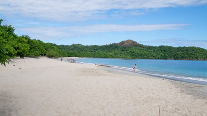 Blue crystal waters of Conchal beach in the pacific coast of Costa Rica