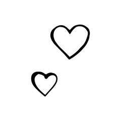 Love vector set. Doodle inc hearts illustration.