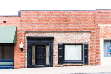 Empty store front in historic shopping area