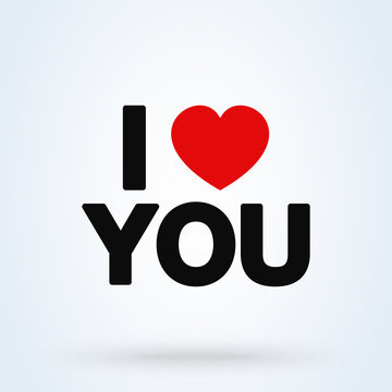 I love you Simple modern icon design illustration.