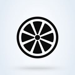 Fresh slice lemon fruits. Simple modern icon design illustration.