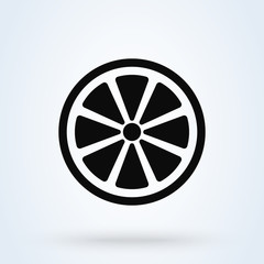 Obraz premium Fresh slice lemon fruits. Simple modern icon design illustration.