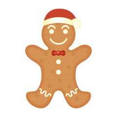 merry christmas sweet ginger cookie with santa hat