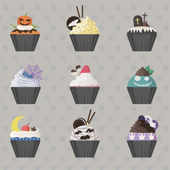 Bakery Cupcake On Halloween Icon - Vector