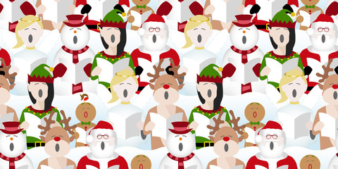 Obraz na płótnie Canvas seamless christmas characters