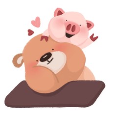 Brown bear and pinky pig