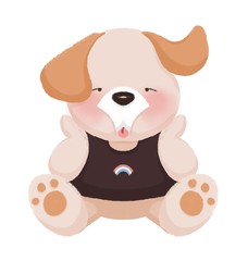 Bored dog resting chin on its hands