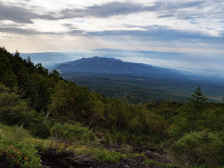 秋の宝永山　登山ルート　