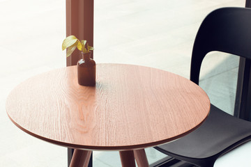 home hotel living interior decoration with chair furniture design with plant vase on teble in...