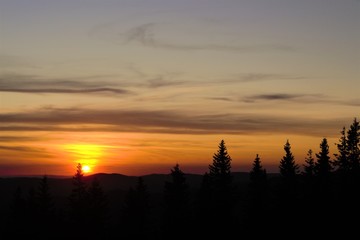 Fototapeta premium morning sky on the slopes of the Carpathians