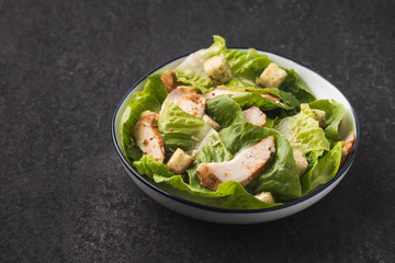 vegetable with crouton salad chicken food background