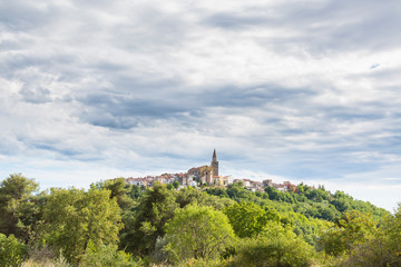 Fototapeta na wymiar View on the medieval village Buje in Croatia
